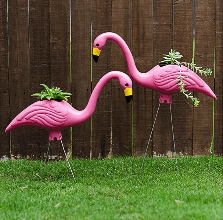 pink flamingo lawn