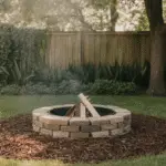 Mulch around a firepit