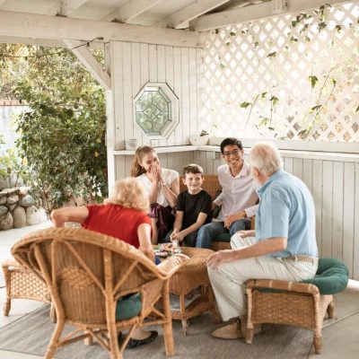 keep an outdoor rug from blowing away